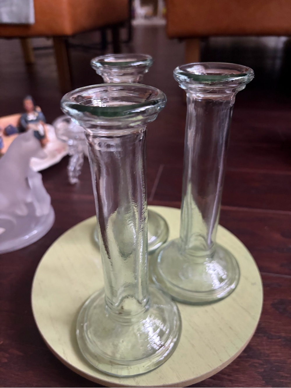 Clear Glass Bud Vases Trio by